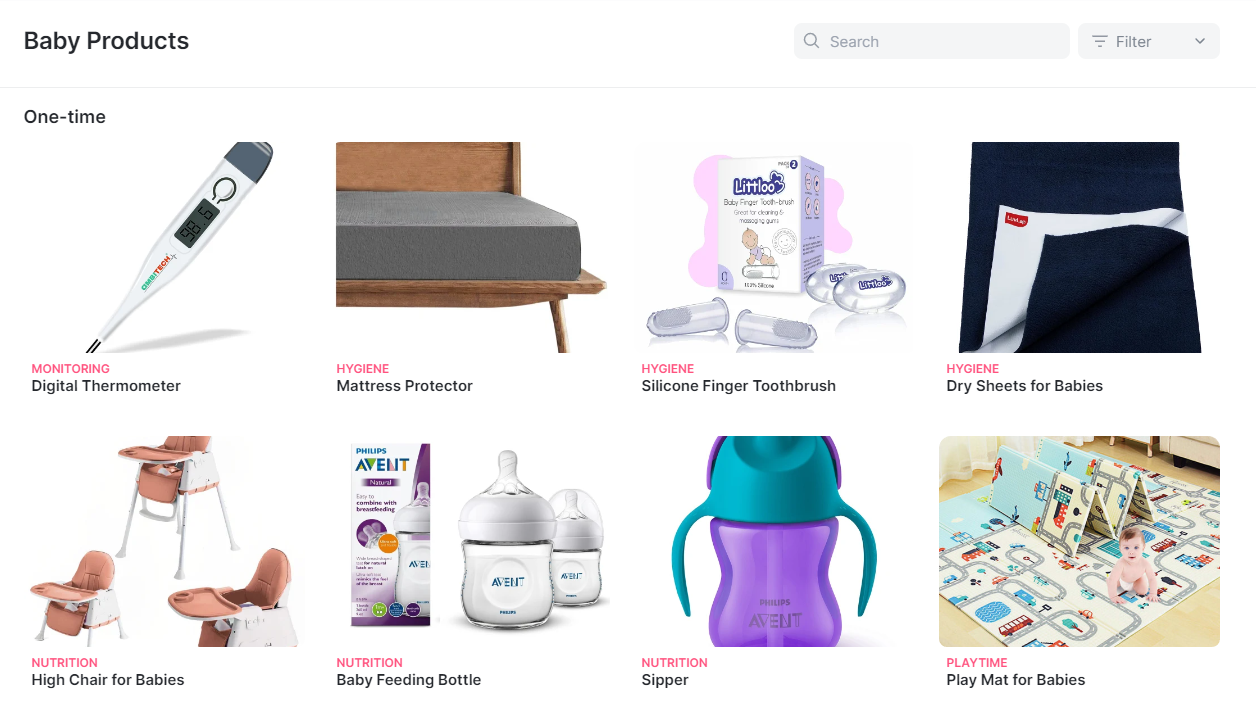 App that lists baby care products List of baby care products