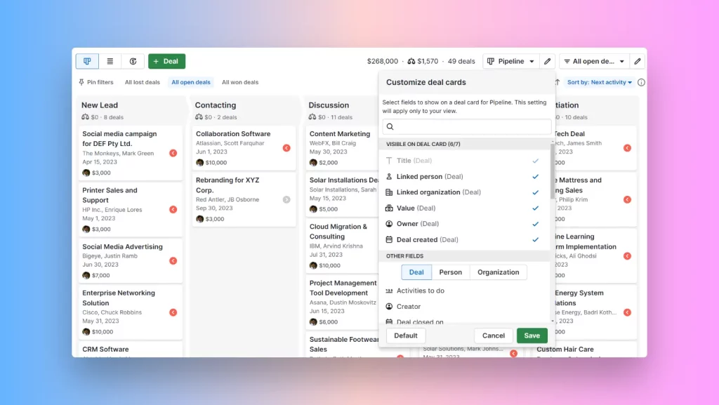 Customize Your Deal Cards in Pipedrive Customize Your Deal Cards in Pipedrive