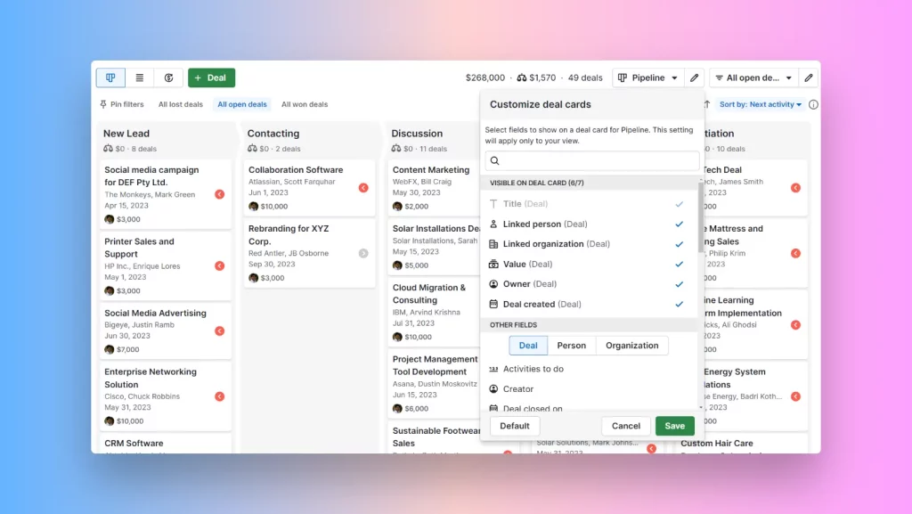 Customize Your Deal Cards in Pipedrive