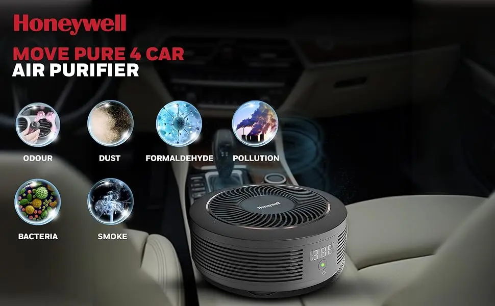Honeywell Move Pure 4: Best Car Air Purifier with AQI Display
