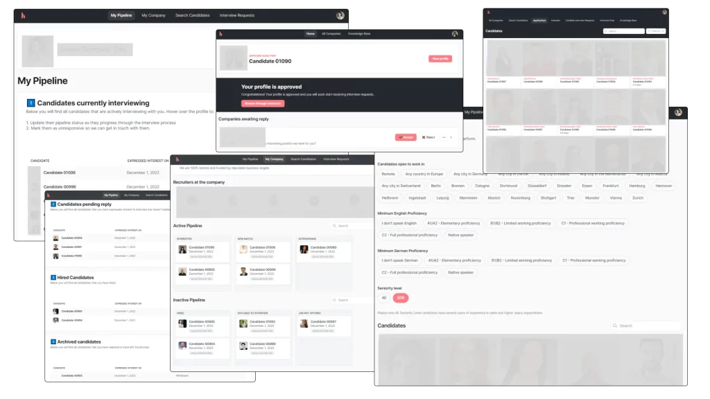 Tech Sales Recruitment Platform Glide App Example of a Tech Sales Recruitment Platform