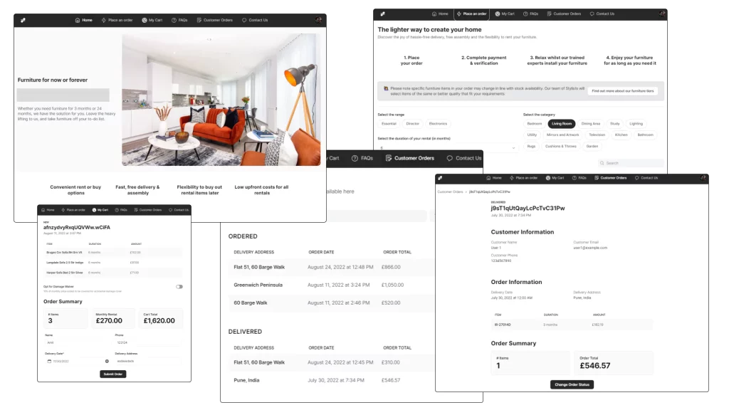 Furniture Rental App Furniture Rental App example built using Glide App