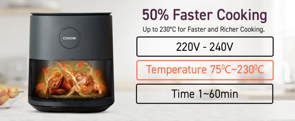COSORI Air Fryer CAF-L501 - Premium 5L Digital Air Fryer with Highest Temperature Range