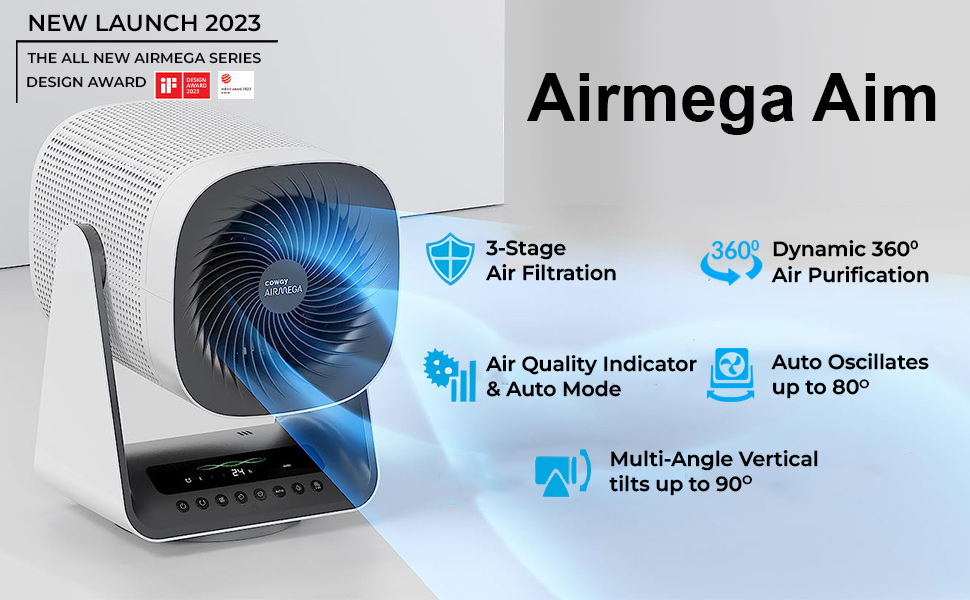 Coway Airmega AIM (AP-0623B): Best Air Purifier for Home with 360° Purification