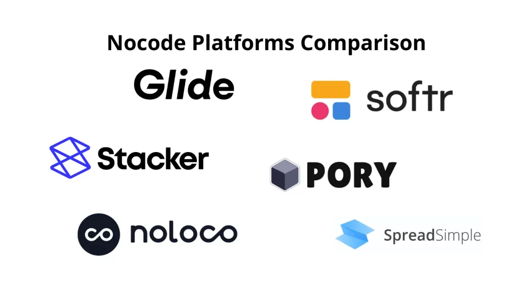 Nocode Platforms Comparison between Glide Apps, Stacker, Noloco, and Softr